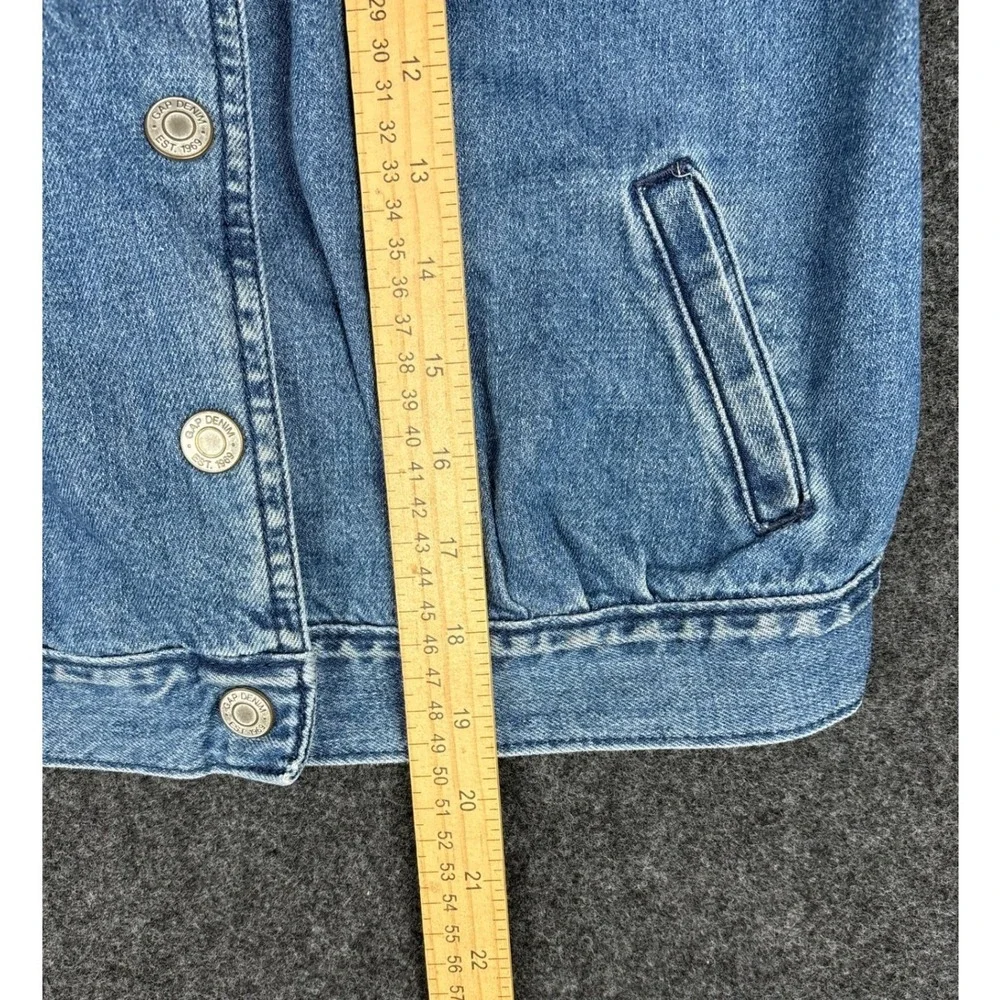Gap Denim For Good Girls XXL Light Wash Blue Puff Sleeve Jean Trucker Jacket